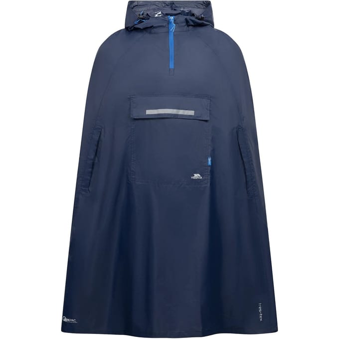 Trespass - Unisex Qikpac Waterdichte Opbergbare Poncho met Capuchon (Marine)