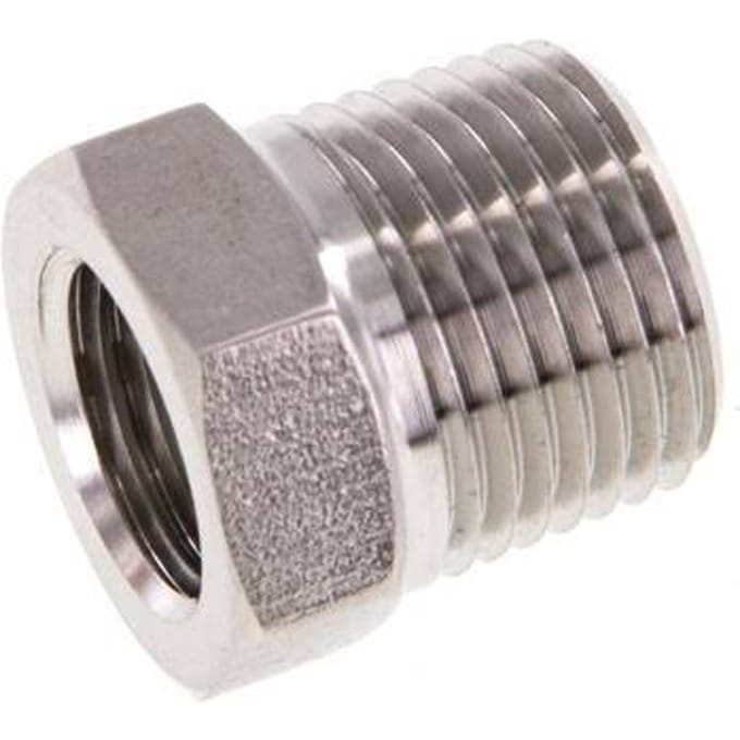 3/8'' NPT x 1/4'' NPT M/F RVS Verloopring 210 Bar - Hydrauliek - FL2S-MF-ST-038N-014N