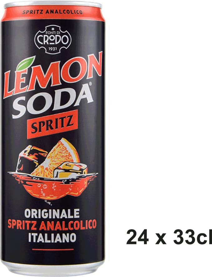LemonSoda SPRITZ L’Originale 33cl - Fonti di Crodo - Lemon Soda - Frisdrank - 24 stuks x 33cl