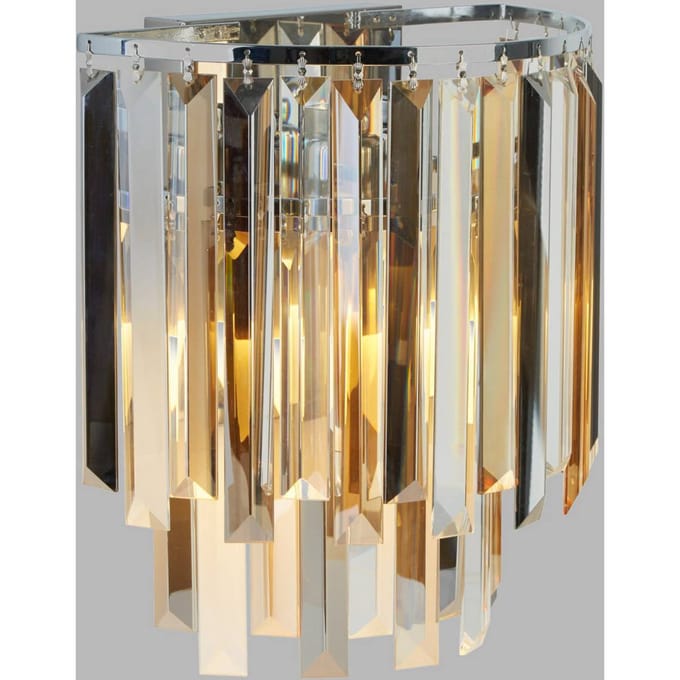 Searchlight Wandlamp Clarissa met kristallen prisma's