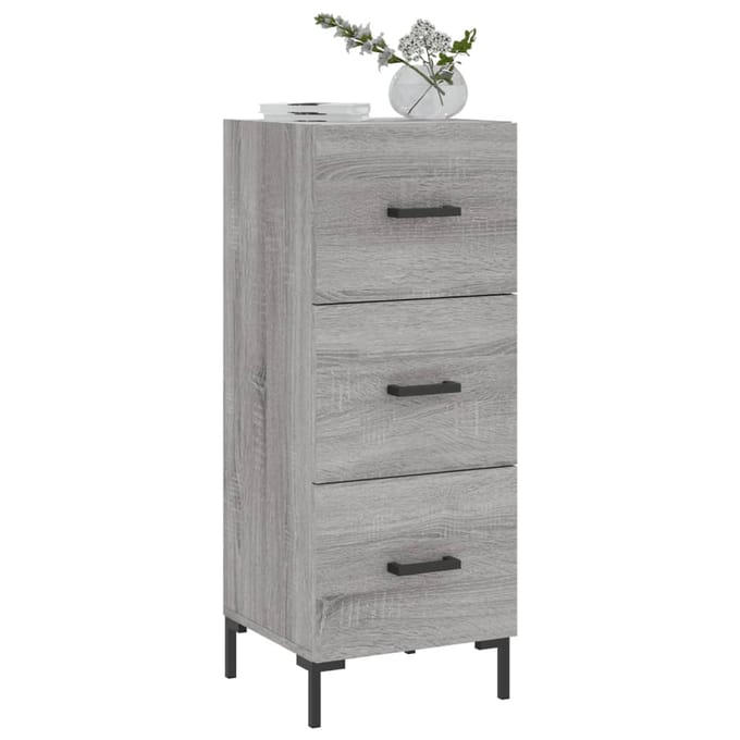 vidaXL - Dressoir - 34,5x34x90 - cm - bewerkt - hout - grijs - sonoma - eikenkleurig
