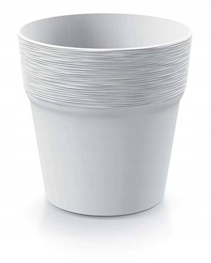 Prosperplast Furu Serie - Kunststof Bloempot - Rond - 12 cm - Wit
