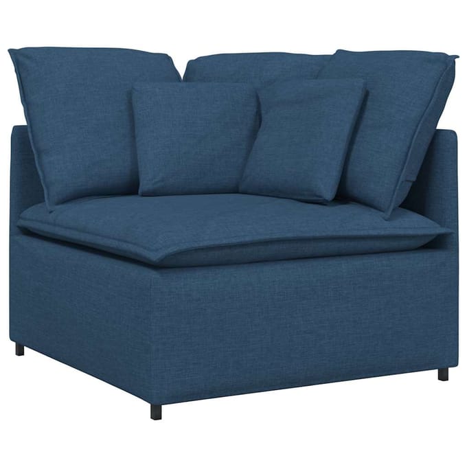 vidaXL Modulaire hoekmodule bank met kussens 100 cm blauw