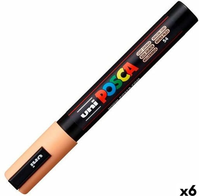 Posca - Verfstift posca pc5m m zalmroze | 6 stuks