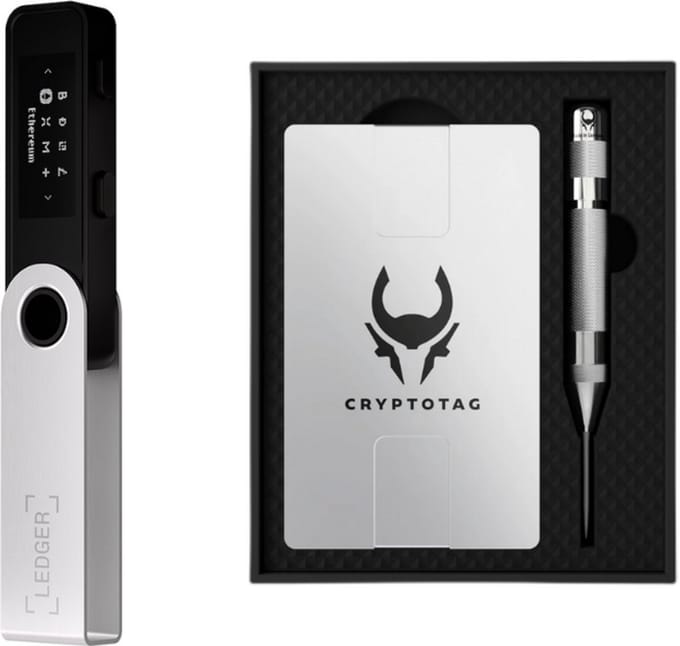 Ledger Nano S Plus - Zwart + Cryptotag Zeus Bundel