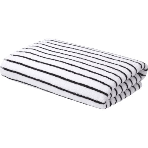 LIVARNO Handdoek 70 x 140 cm - 450 gsm (Wit/zwart)