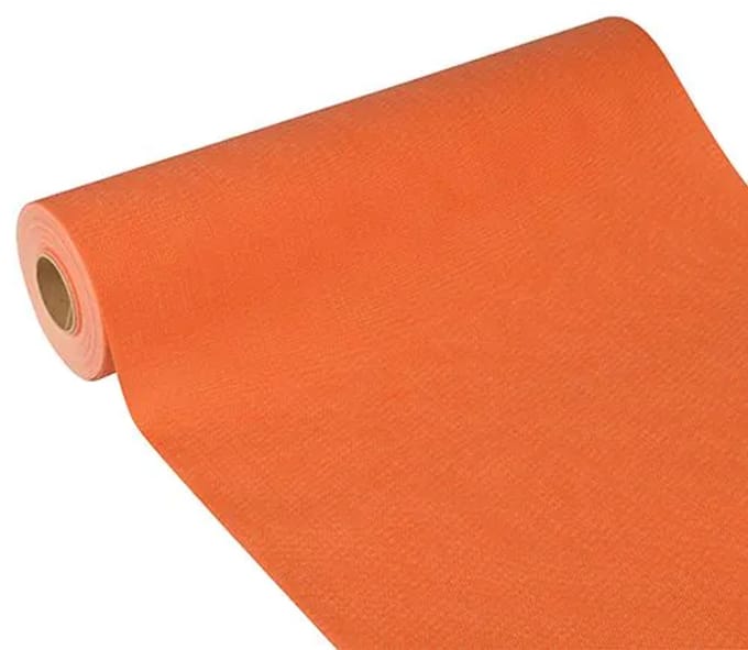 Tafelloper, stofkarakter, nonwoven "soft selection plus" 24 m x 40 cm ,oranje (1 rol)