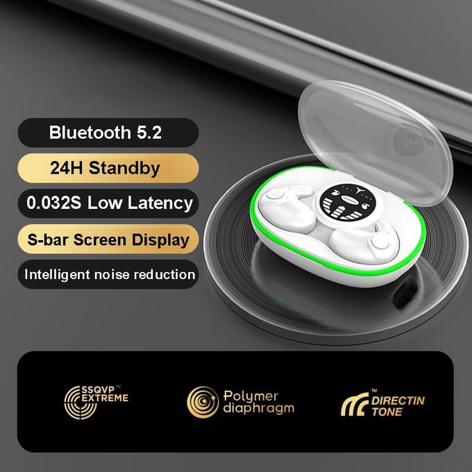 Onzichtbare slaap-oordopjes Draadloze Bluetooth 5.3-oortelefoon Waterdichte hoofdtelefoon met ruisonderdrukking TWS Touch Control-headsets met microfoon