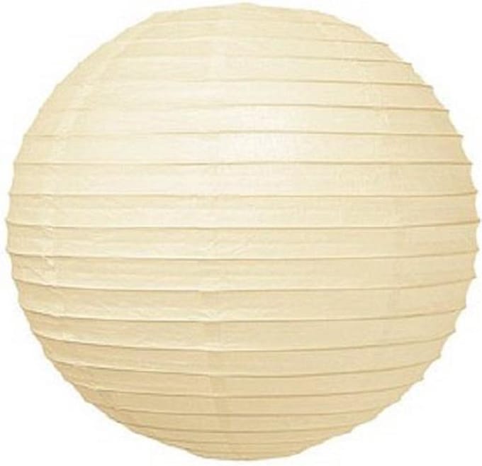 5 x Lampion crème / ivoor wit 45 cm