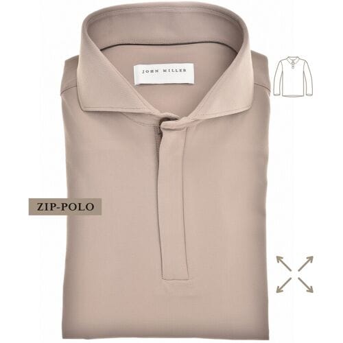 John Miller Plain Hyperstretch Comfort Poloshirt Midden Bruin / male