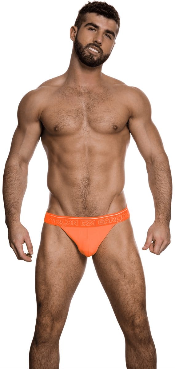 Garçon Jockstrap Neon Orange - MAAT S - Heren Ondergoed - Jockstrap voor Man - Mannen Jock
