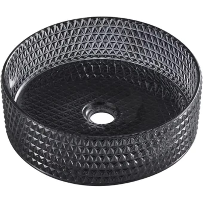 Aquavive Waskom Favogna - Rond - Zwart Glas - 36cm