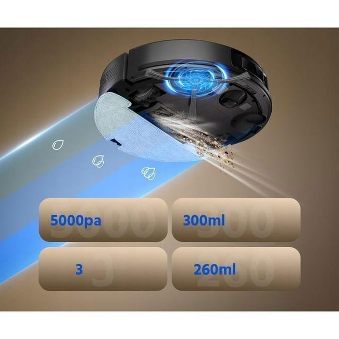 Aspirateur robot - TEENDOW - D10S Plus - 3200 mAh - 5000 Pa - Compatible application de contrôle