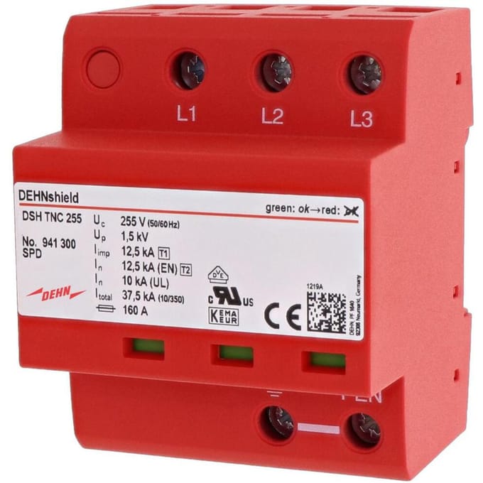 Gecombineerde afscherming DEHNshield Type 1+2 Driefasig TN-C TNC 255 - 941300