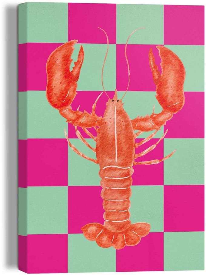 Schilderij Lobster Checkers - 30 x 20 - Canvas - REINDERS