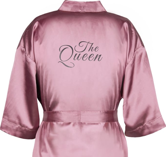 Kimono met tekst - The Queen - Badjas met tekst - M/L - 100% polyester