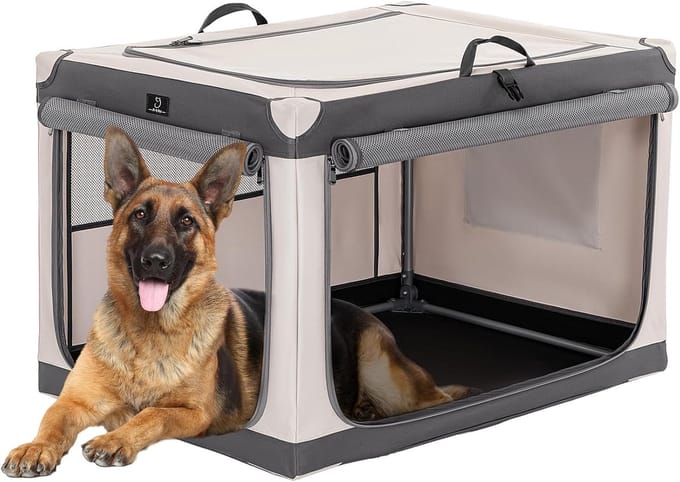 Opvouwbare Honden Reiskoffer met Stevig Frame voor Auto en Camping
