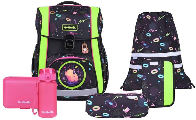 McNeill schooltas Bravo Schoolbag Set 9-delig Capybar kleurrijke