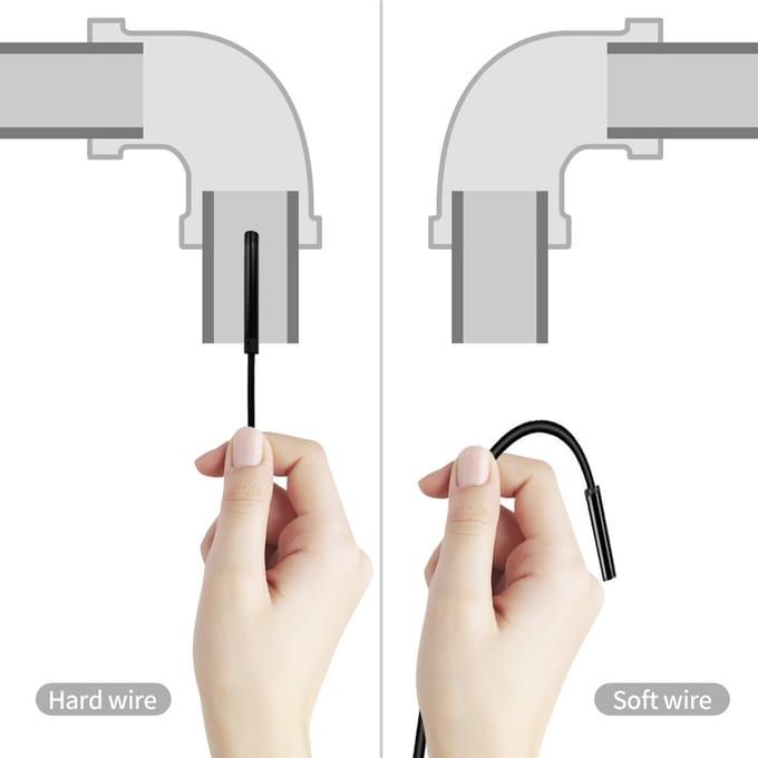 TechU™ Mini Endoscoop met Camera – 2 meter lang – 7mm Diameter Hardwire – IP67 Waterdicht – Harde Kabel met USB Aansluiting