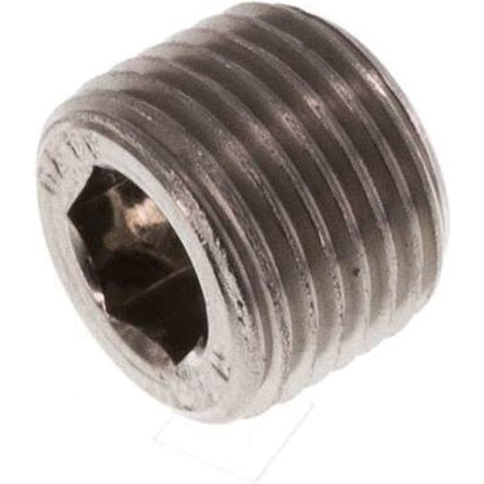 1/8'' RVS Plug met binnenzeskant zonder kraag 40 Bar [2 Stuks]