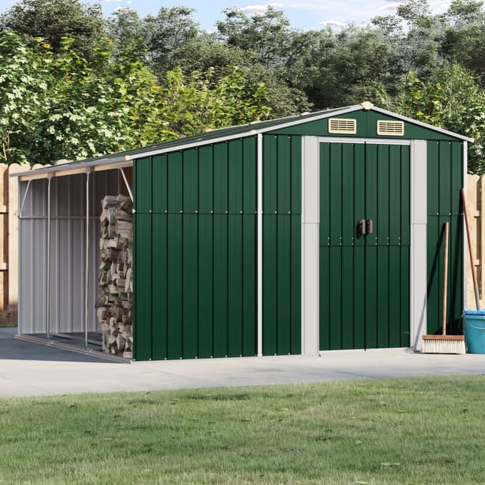 vidaXL - Tuinschuur - 277x279x179 - cm - gegalvaniseerd - staal - groen