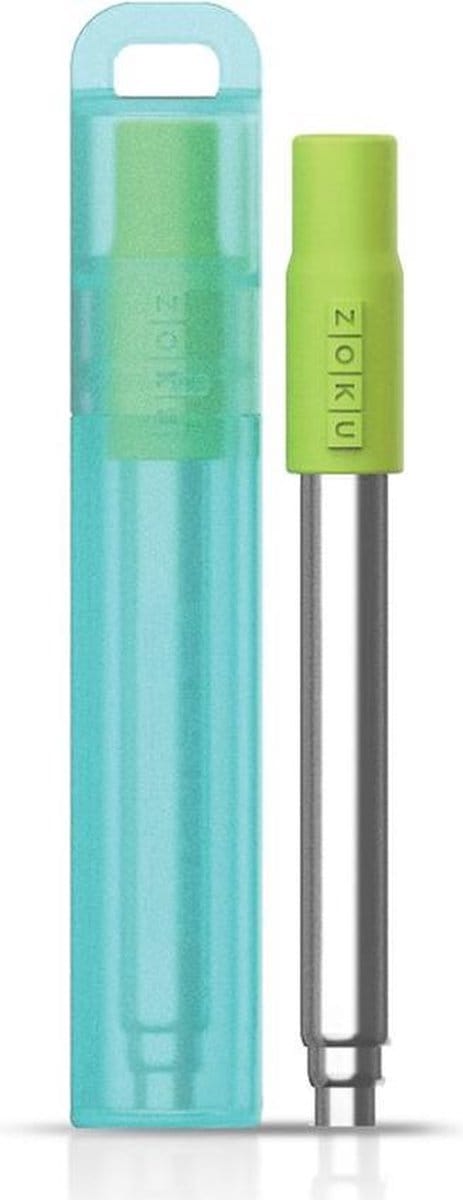 Zoku - Pocket Straw Herbruikbaar Rietje - Roestvast Staal - Groen