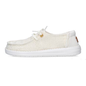 HEYDUDE Wendy Crochet Instappers wit Textiel - Maat 39