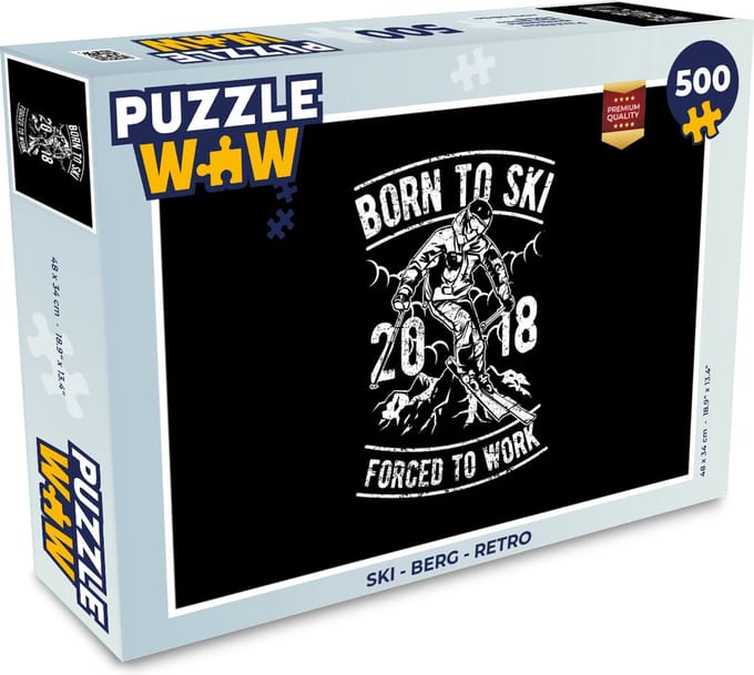 Puzzel Ski - Berg - Retro - Legpuzzel - Puzzel 500 stukjes