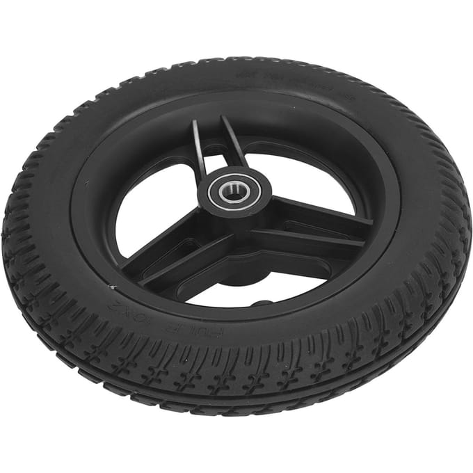 Voorwiel rolstoel 10x2 inch Polyurethaan massief rollator looprek vervangend zwenkwiel black
