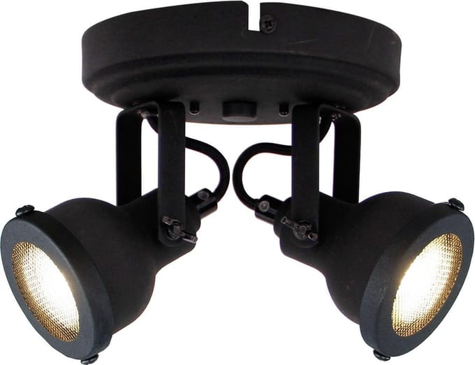 Chericoni Nero spot - 2 lichts - Ø8cm - GU10 - Zwart