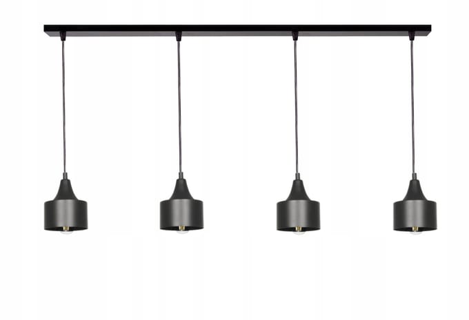 Moderne Zwarte Hanglamp Tornado - 4x E27, 60cm Breed