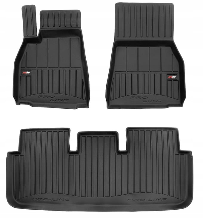 Frogum - No.77 - Automatten 3D - Geschikt voor TESLA Model S (vanaf 2021) - Facelift Model - 3-delig - TPE Rubber - Zwart