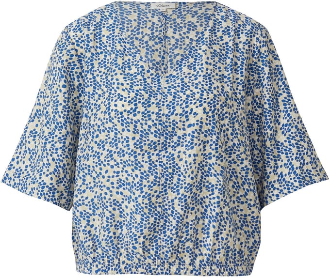 Gestructureerde Blouse met V-hals en Plooien Dames s.Oliver