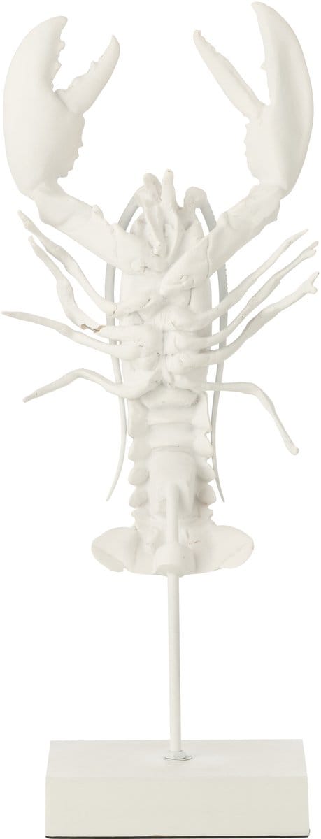 J-Line decoratie Kreeft Op Voet - polyresin - wit
