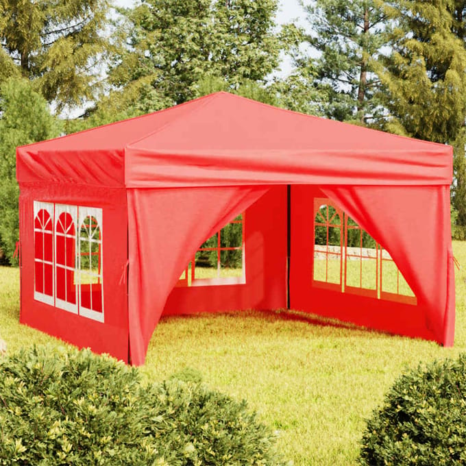 vidaXL - Partytent - inklapbaar - met - zijwanden - 3x3 - m - rood