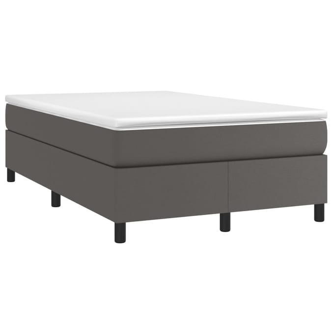 vidaXL - Boxspring - bed - kunstleer - grijs - 120x200 - cm