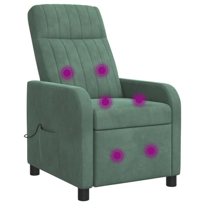 vidaXL - Massage - Relaxstoel - Zeegroen - fluweel