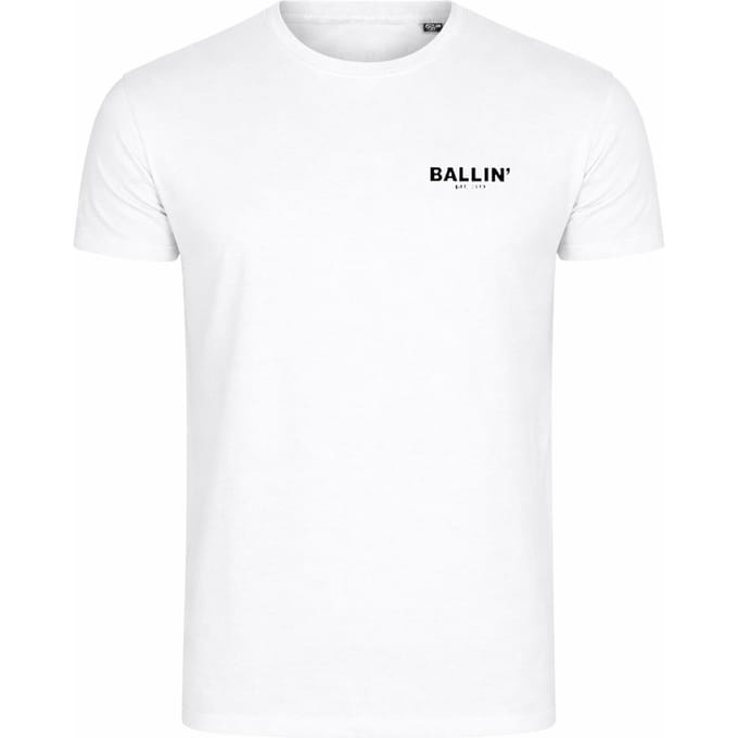 Heren Tee SS met Ballin Est. 2013 Backprint Cross Shirt Print - Wit - Maat M