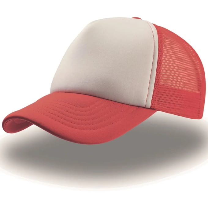 Atlantis Headwear Rapper Cap AT505 - White/Red/Red - One size