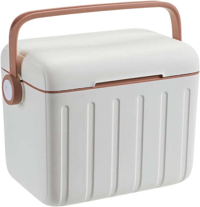 Koelbox - Opbergbak - Buitenactiviteiten - Lekvrij deksel - 6 Liter - Wit