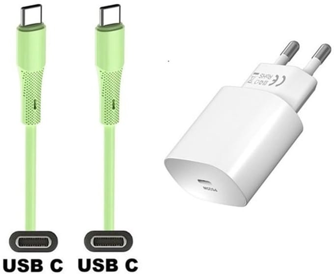 25W super snellader + 1,0m USB C naar C kabel. Universele PD lader. Oplader adapter past op Kobo (Rakuten) eReader Elipsa, Elipsa 2E, Sage, Libra 2, Libra Colour, Clara 2E, Clara Colour, Clara BW - Kindle (Amazon) Scribe