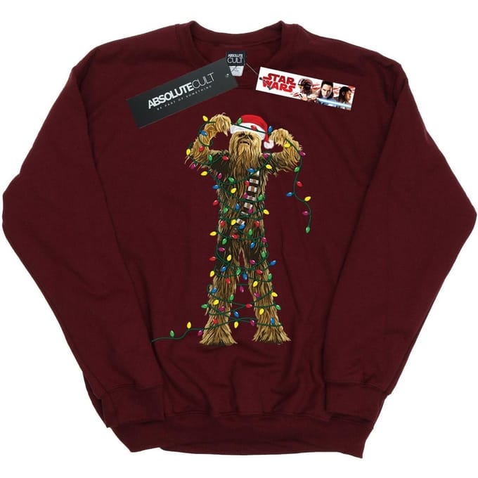 Star Wars Jongens Chewbacca Kerstverlichting Sweatshirt (Bourgondië)