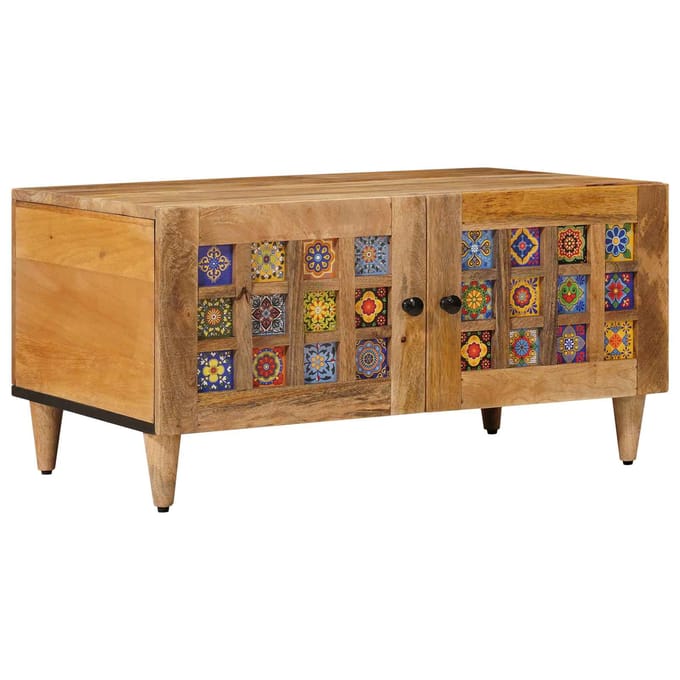 vidaXL - Salontafel - Naturel - 80 - x - 50 - x - 40 - cm - Massief - Mango - Hout