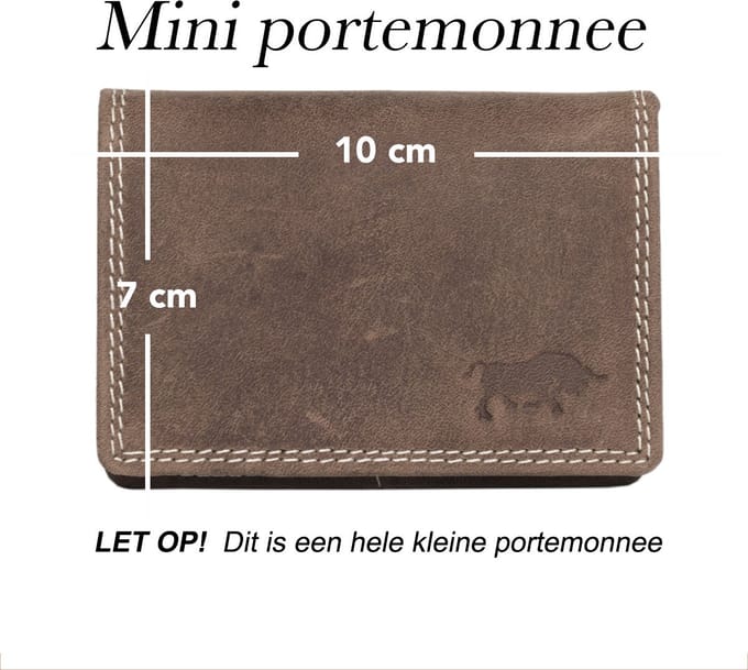 Dames Portemonnee - Mini - Lichtbruin Leer - Klein Model - Rits En Harmonica Model - Cognac