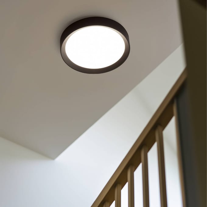 Linea Light LED plafondlamp Tara R, Ø 50,7 cm, zwart, aluminium, 3.000 K