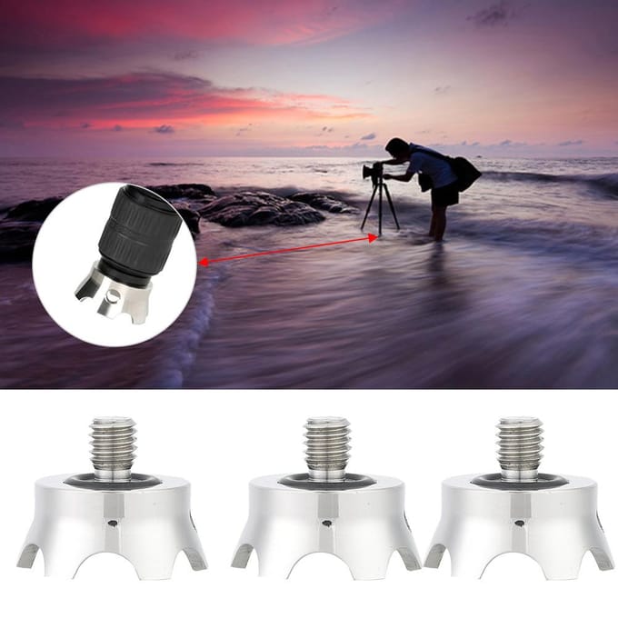 3 Stuks Roestvrij Staal 38 Inch Interface Antislip Camera Statief Spikes voor Manfrotto Gitzo gray