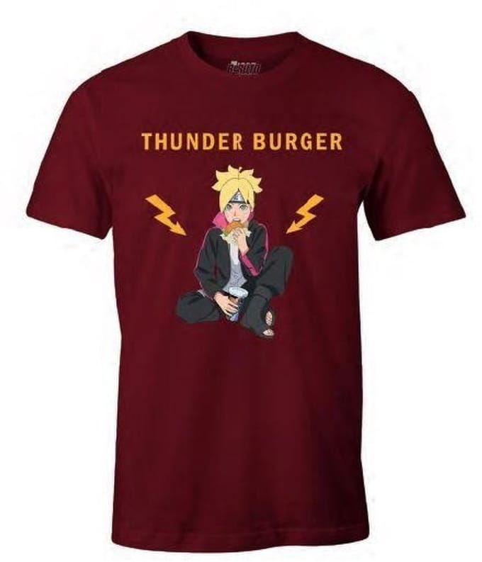 Boruto - Thunder Burger Logo Burgundy T-Shirt - L