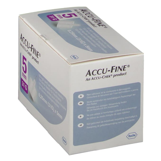 Accu Fine Naald 0.25x5 mm 31g 100 Canule