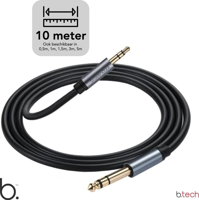 Brosendaal Audio Kabel 3 5 mm jack - AUX Kabel - Extra Lang - 10 Meter - zwart