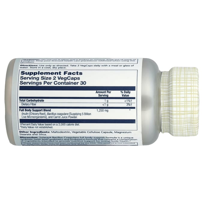 Bacillus coagulans, 5 miljard, 60 vegetarische capsules (2,5 miljard per capsule)